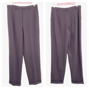 Gunex Brown Cuffed Italian Career Trouser Pant